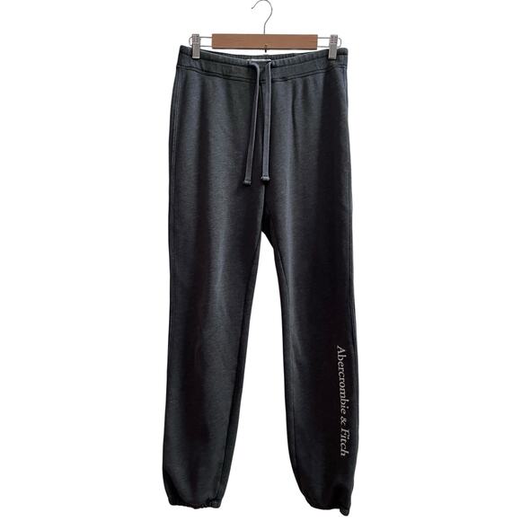 Abercrombie & Fitch Gray Spell Out Micro Fleece Jogger Small 28.5 Inch Inseam - Picture 2 of 12